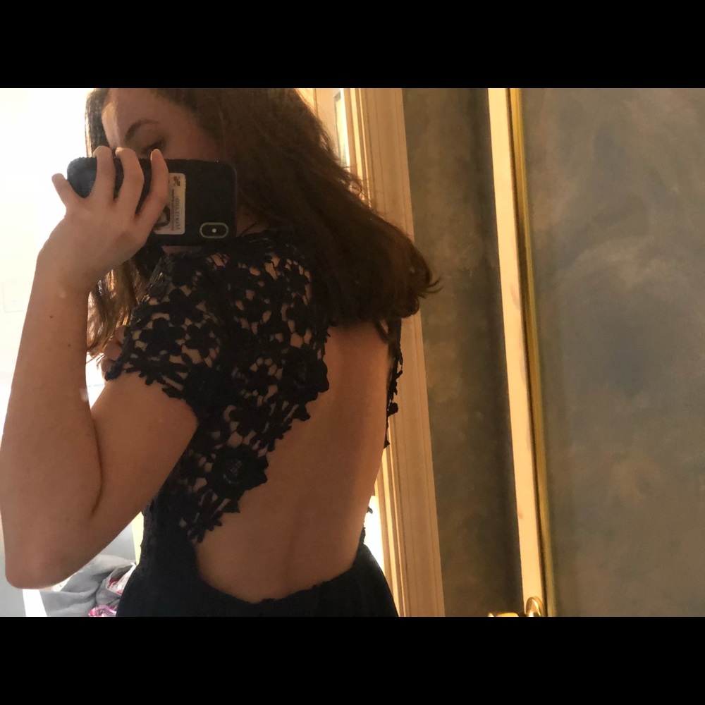 Navy blue floral Lacey dress